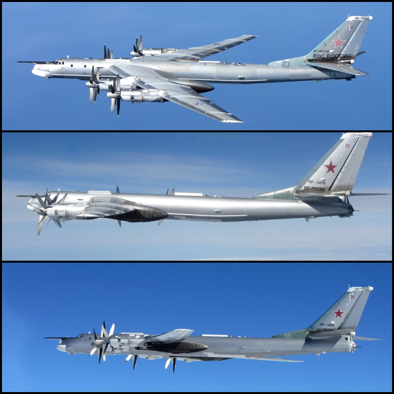 2 x Russian Tupolev Tu-95 Bear H's intercepted by RAF Eurofighter Typhoons north of Scotland April 23rd, 2014