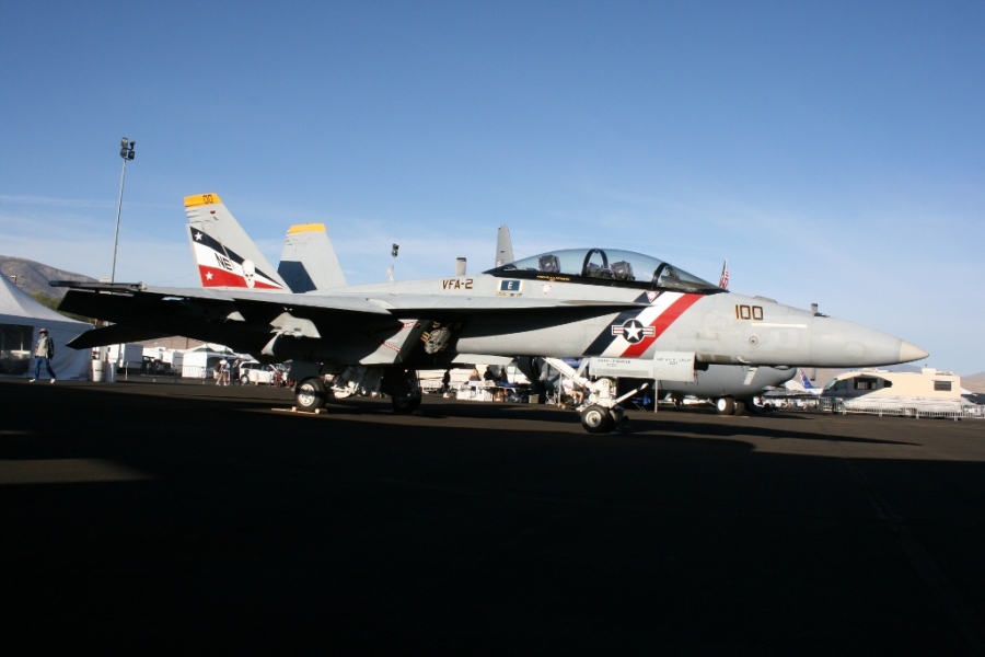 A special commemorative paint job on this VFA-2 Bounty Hunters US Navy F/A-18F Super Hornet Reno Air Races 2012