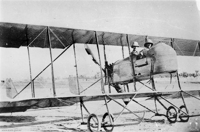 Australian Maurice Farman Shorthorn of the Mesopotamia Half Flight in 1916 (Photo Source: Australian War Memorial)