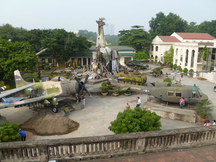 Captured and destroyed aircraft at the Army Museum in Hanoi