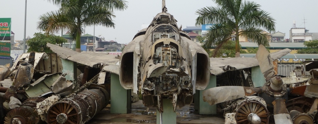 McDonnell Douglas F-4 Phantom II wreckage at the VPAF Museum in Hanoi, Vietnam