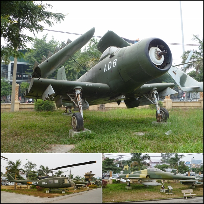 Captured aircraft used by the VPAF: Douglas A-1 Skyraider Bell UH-1 Iroquois and Northrop F-5E Tiger II 