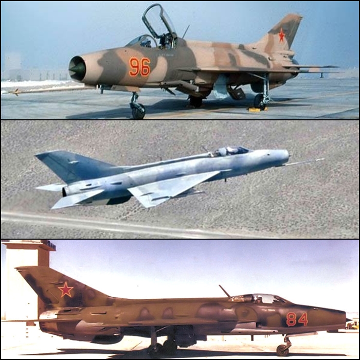 4477th Test and Evaluation Squadron MiG-21F-13 variants - no doubt some of the Chinese ones are in these photos (Photo Source: USAF)