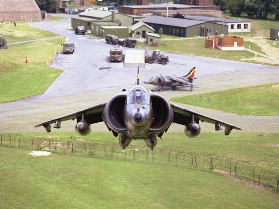 Harrier GR.3 taken at RAF Gutersloh in Germany circa 1990 