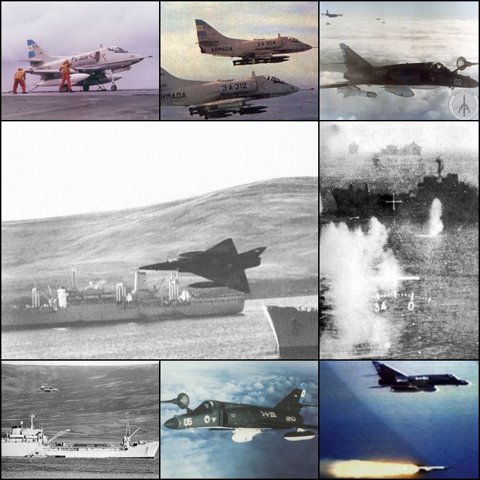 The air battle in the Falklands War was not completely one sided and the Argentine Air Force and Navy took a heavy toll on the Royal Navy 