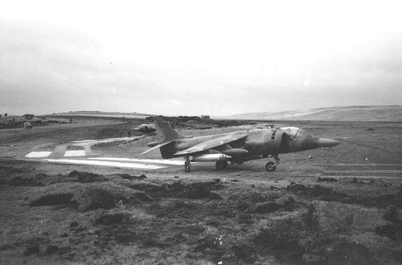 San Carlos RAF Forward Operating Base, Falkland Islands where RAF Harrier and Helicopter Operations were conducted in 1982