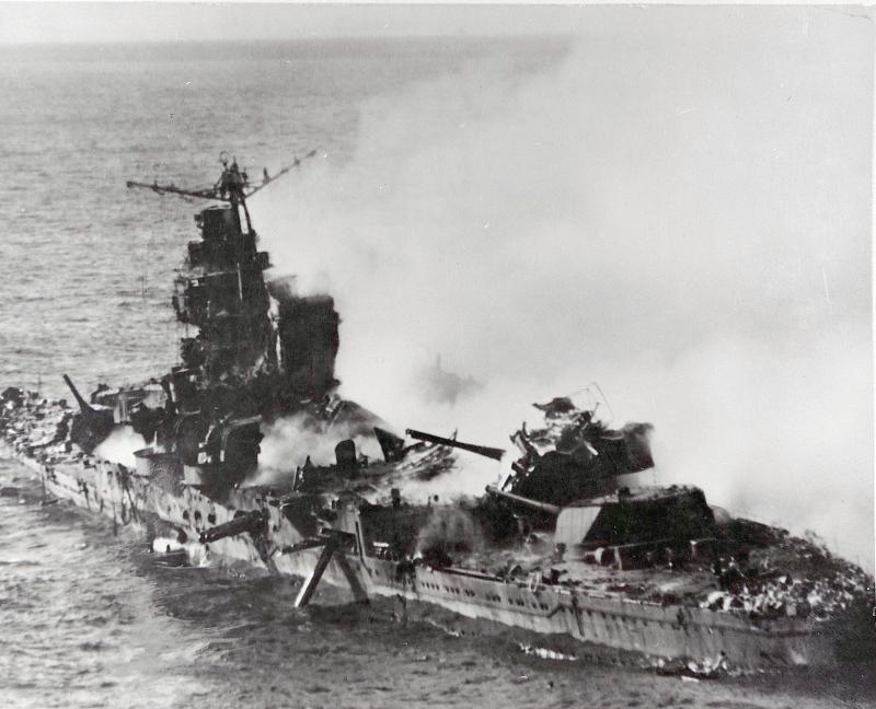 Japanese heavy cruiser Mikuma,was sunk by US Navy dive bombers of TF-16 in the Battle of Midway (Photo Source: US Navy)