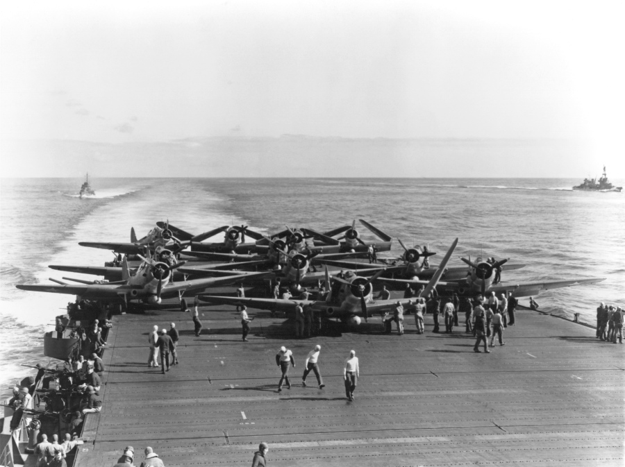 VT-6 TBDs on USS Enterprise, during the Battle of Midway 1942