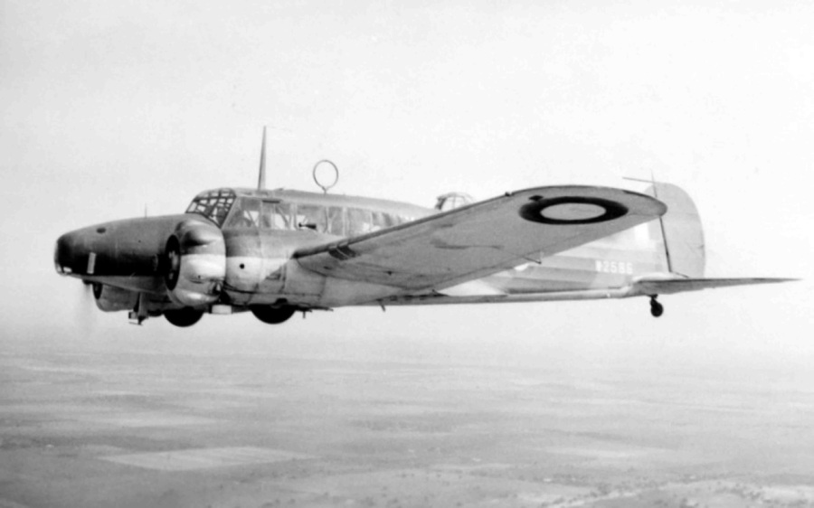 RAAF Avro Anson W2586 over Nhill in 1943