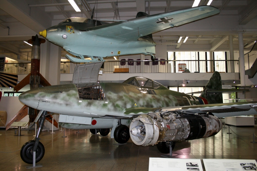 Messerschmitt Me-163B Komet and Me-262A Schwalbe at the Deutsches Museum in Munich