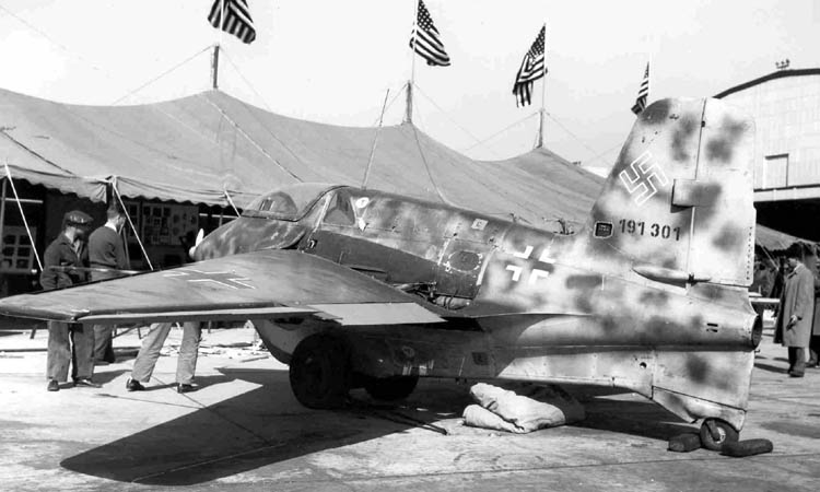 Messerschmitt Me-163B (W/N 191301) on display at Wright Field on October 14th, 1945