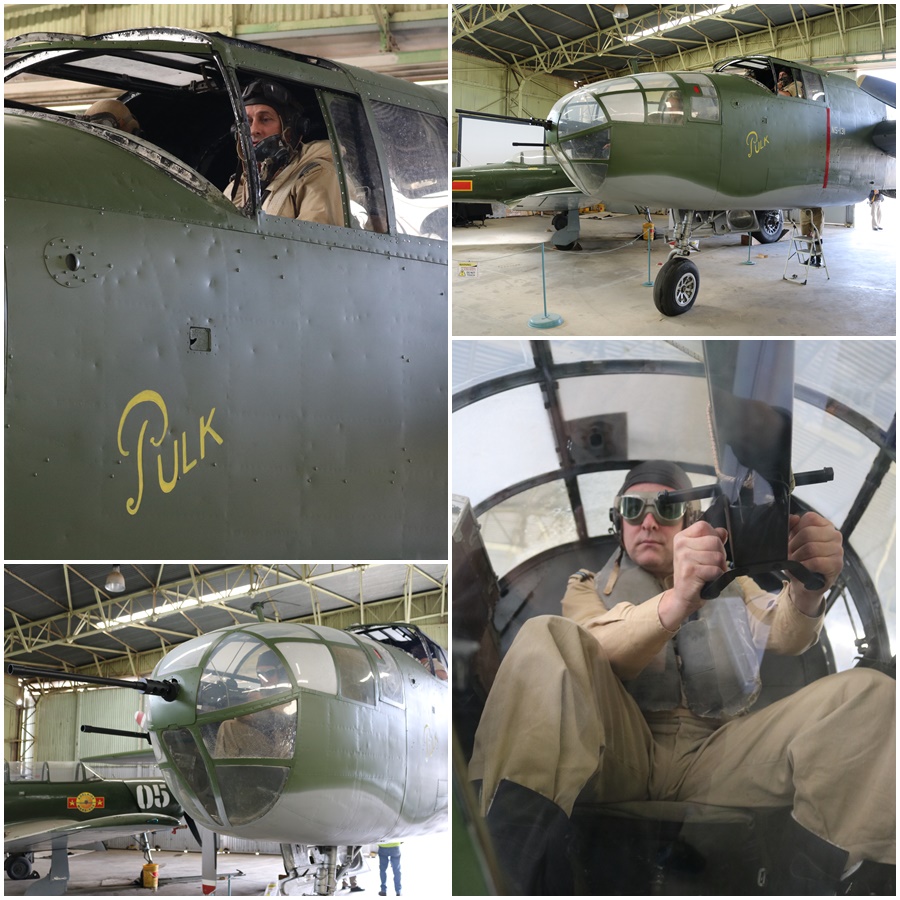 military reenactors from the Wartime Living History Association Inc. Reevers B-25 Pulk