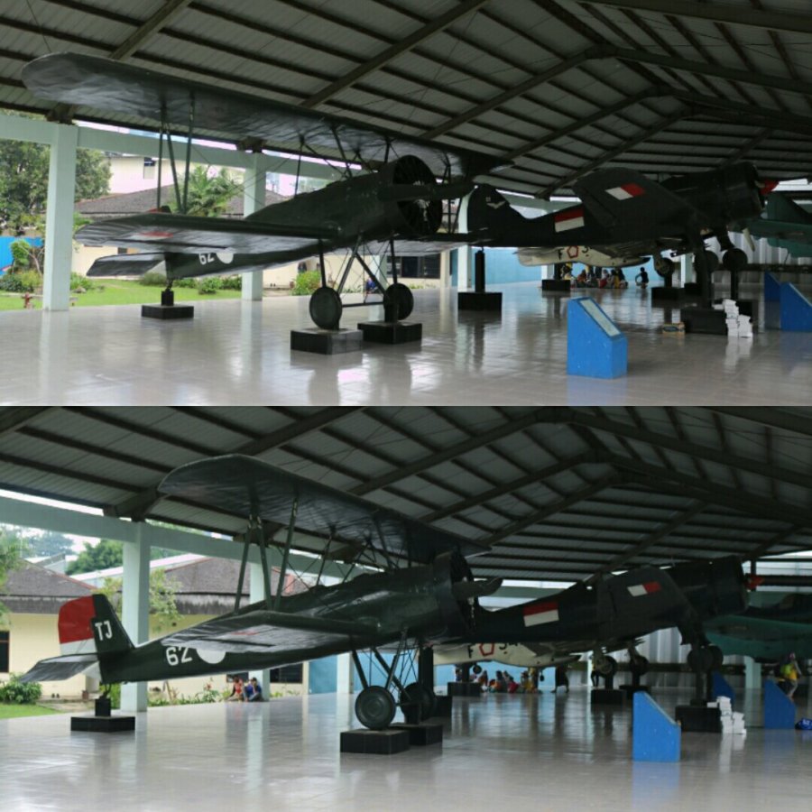 Hikoki K.K. (Japan Airplane Co Ltd) K5Y1 Cureng biplane trainer and Nakajima Mansyū Ki-79 two seat trainer - Armed Forces Museum, Jakarta (April 2018)