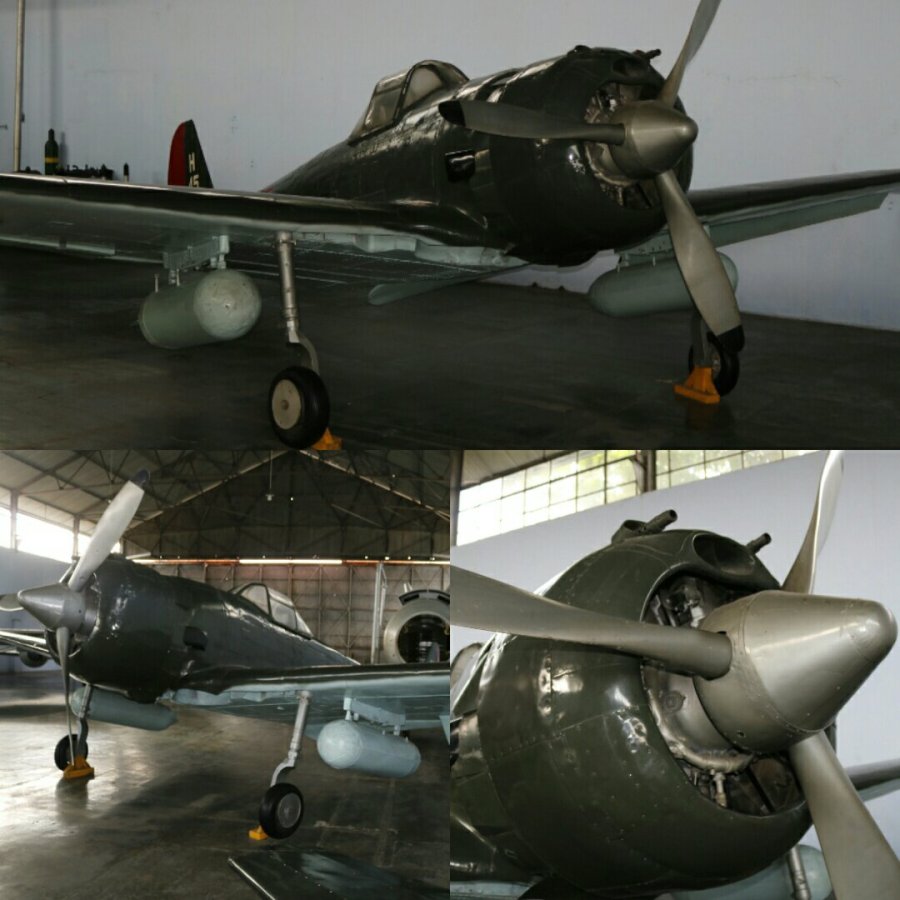 The Nakajima Ki-43-II had just 2 X 12.7mm machine guns mounts in the nose - Indonesian Air Force Museum, Yogyakarta (May 2018)