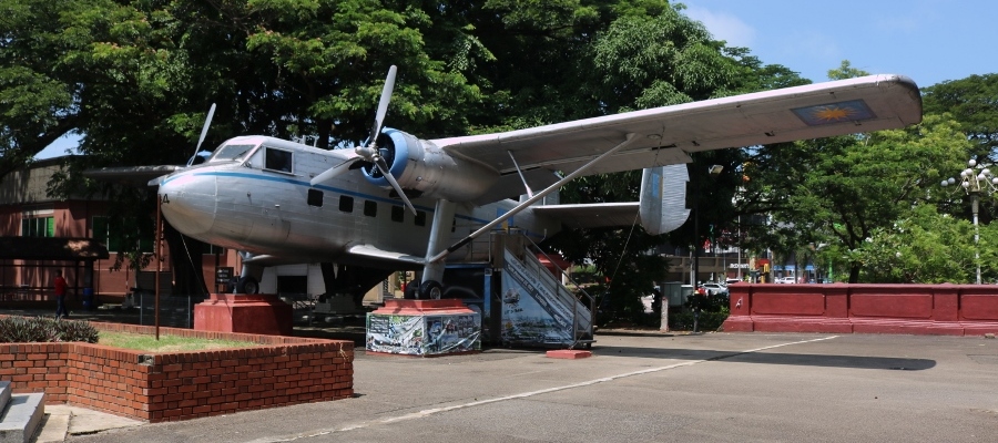 The first type of aircraft operated by the Royal Malaysian Air Force was the Scottish Aviation Twin Pioneer CC Mk.1 Series 3 STOL transport - Transport Square, Malacca Malaysia
