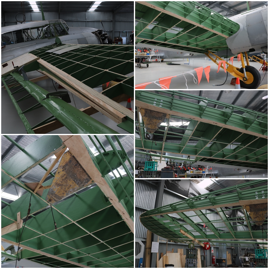 Detailed starboard wing framework reconstruction - Avro Anson Mk.I (W2364) restoration - Nhill Aviation Heritage Centre (July 2018)