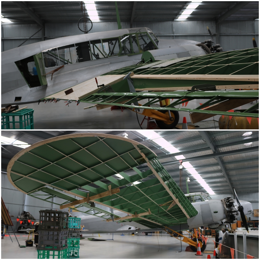 Detailed starboard wing framework reconstruction - Avro Anson Mk.I (W2364) restoration - Nhill Aviation Heritage Centre (July 2018)