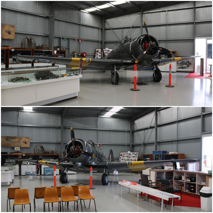 CAC CA-16 Wirraway (A20-722) in its new home at the Nhill Aviation Heritage Centre Ahrens Hangar 