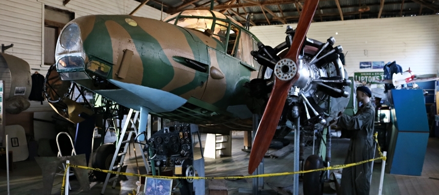 RAAF Avro Anson Mk.I twin engine training aircraft restoration project at the Friends of the Avro Anson Museum in Ballarat, Victoria
