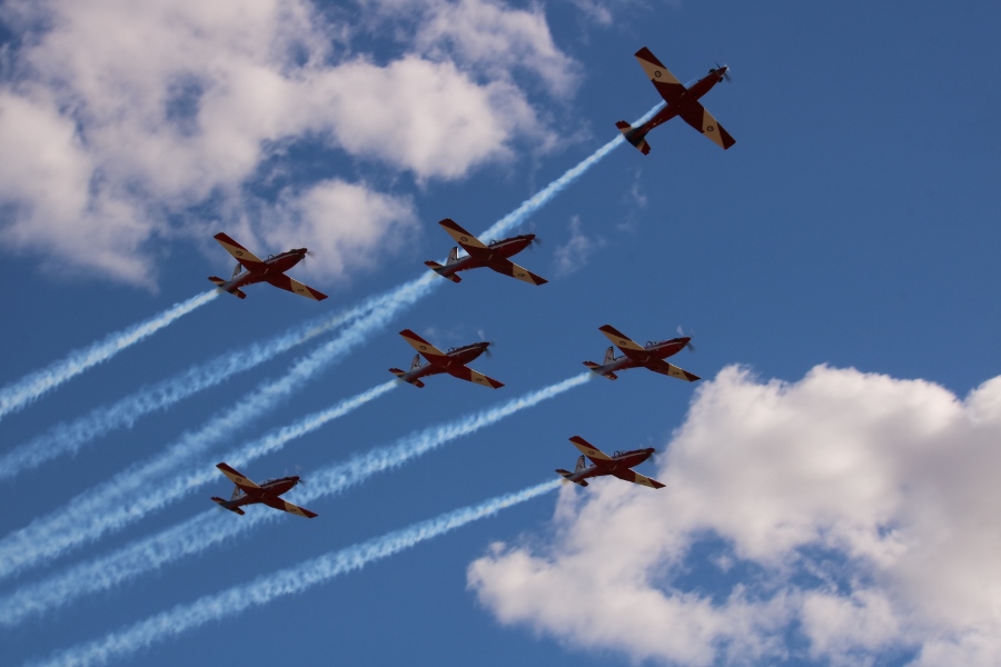 RAAF Roulettes aerobatic display team - they will replace the Pilatus PC-9 trainers with the new PC-21 in 2019 - Warbirds Downunder 2018