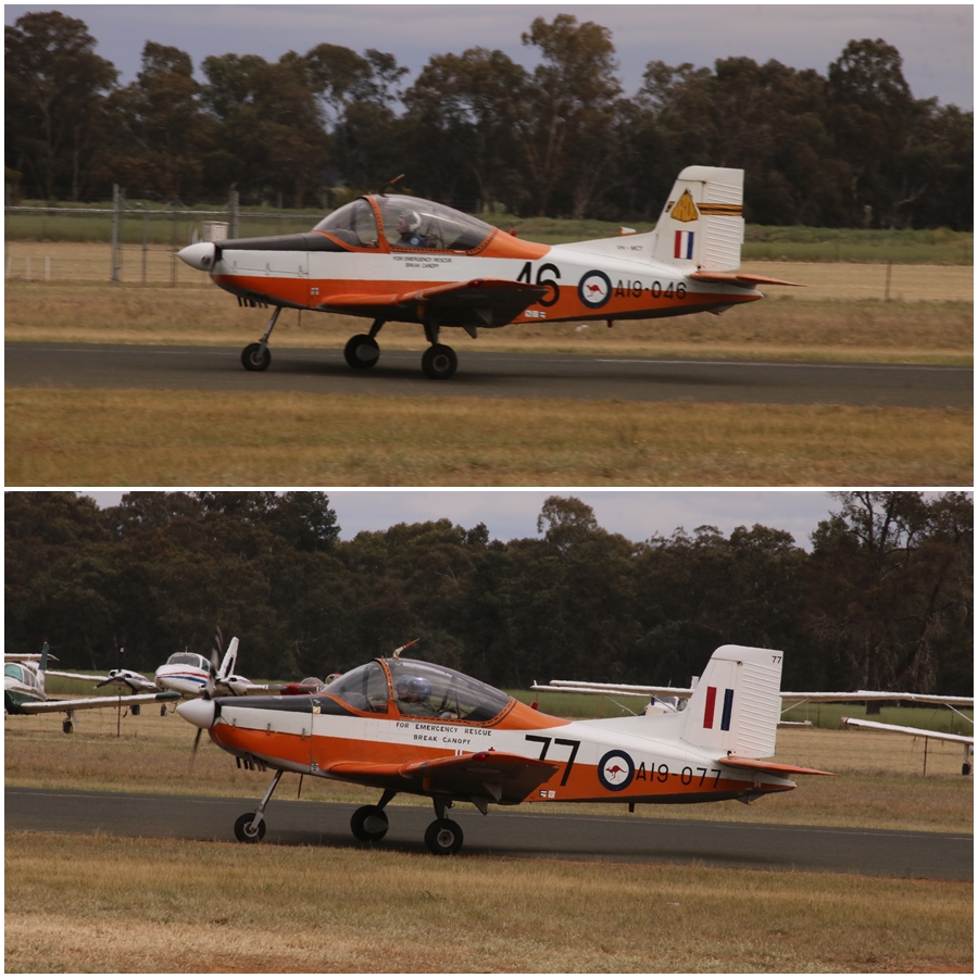 Former RAAF PAC CT-4 Airtrainers - the type first entered RAAF service in the 1970's - Warbirds Downunder 2018 (Day Two)