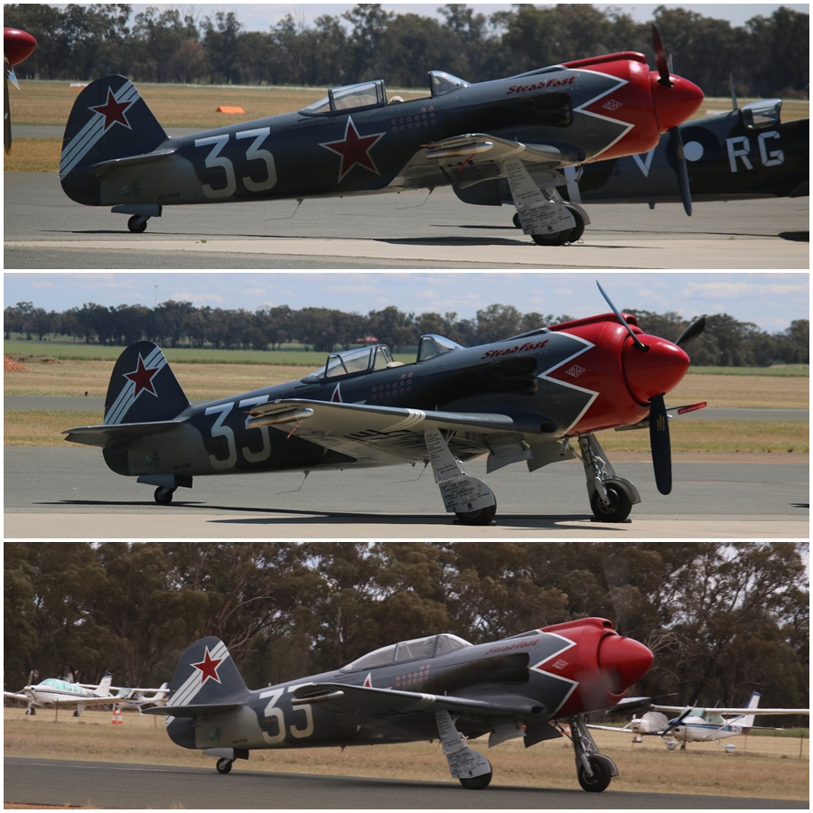 Yakovlev Yak-3UPW "Steadfast" modified with a Pratt & Whitney R-2000 radial engine - Warbirds Downunder 2018 (Day One &amp; Two). This aircraft set an official international speed record for piston-engined aircraft in the under-3,000 kg (6,615-pound) category of 655 km/h (407 mph) in 2011 over the salt flats in Utah.