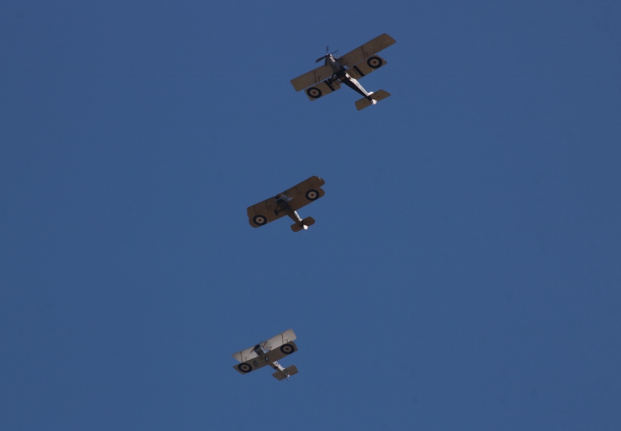 RAAF Museum WW1 aerial photo shoot - Sopwith Pup, Sopwith Snipe & R.E.8 - RAAF Point Cook, Remembrance Day 2018
