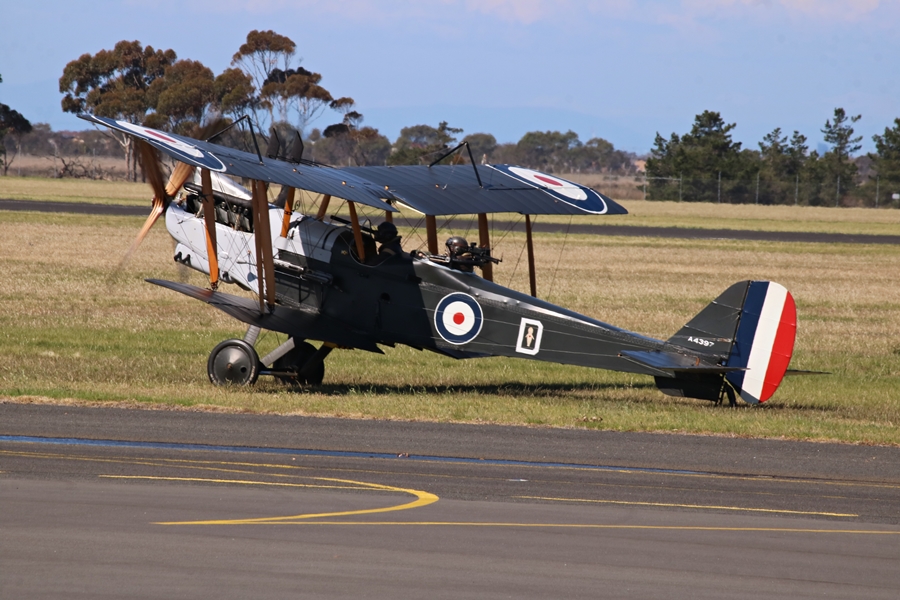 RAAF Museum reproduction Royal Aircraft Factory R.E.8 reconnaissance aircraft wears the markings of AFC No. 3 Squadron aircraft A4397 - RAAF Point Cook, November 18th, 2018