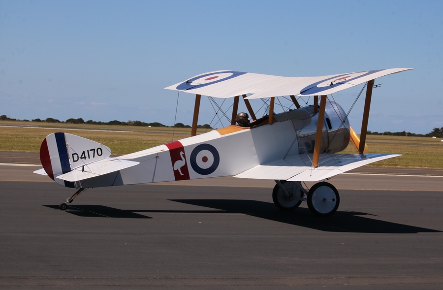 RAAF Museum Sopwith Pup replica with AFC No. 8 (Training) Squadron markings - RAAF Point Cook, Remembrance Day 2018