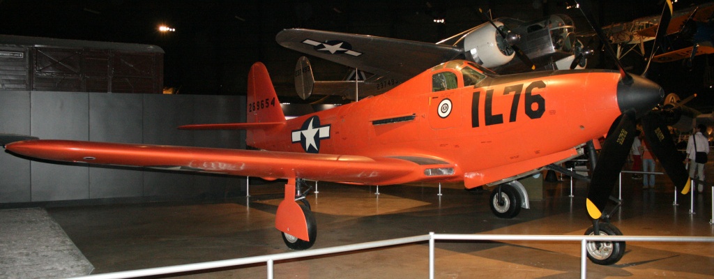 USAAF Bell P-63E Kingcobra (Serial Number 43-11728) was donated to the National Museum of the US Air Force by the Bell Aircraft Corporation in 1958 - although not used in the role and lacking the extra armour, it is painted in the orange livery of a RP-63A "Pinball" flying target aircraft - Photo taken during my visit to the museum in Dayton, Ohio in 2009